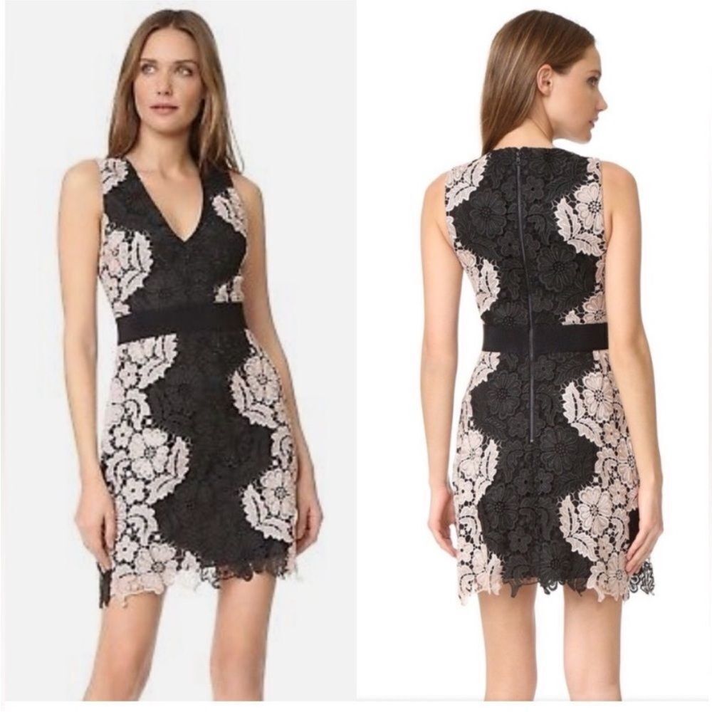 Alice + Olivia Elegant Black and White Lace Dress, US4 - Picture 2 of 11